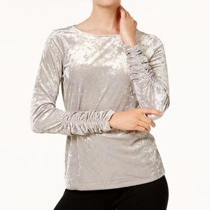 Vince Camuto Pullover Velvet Metallic Top